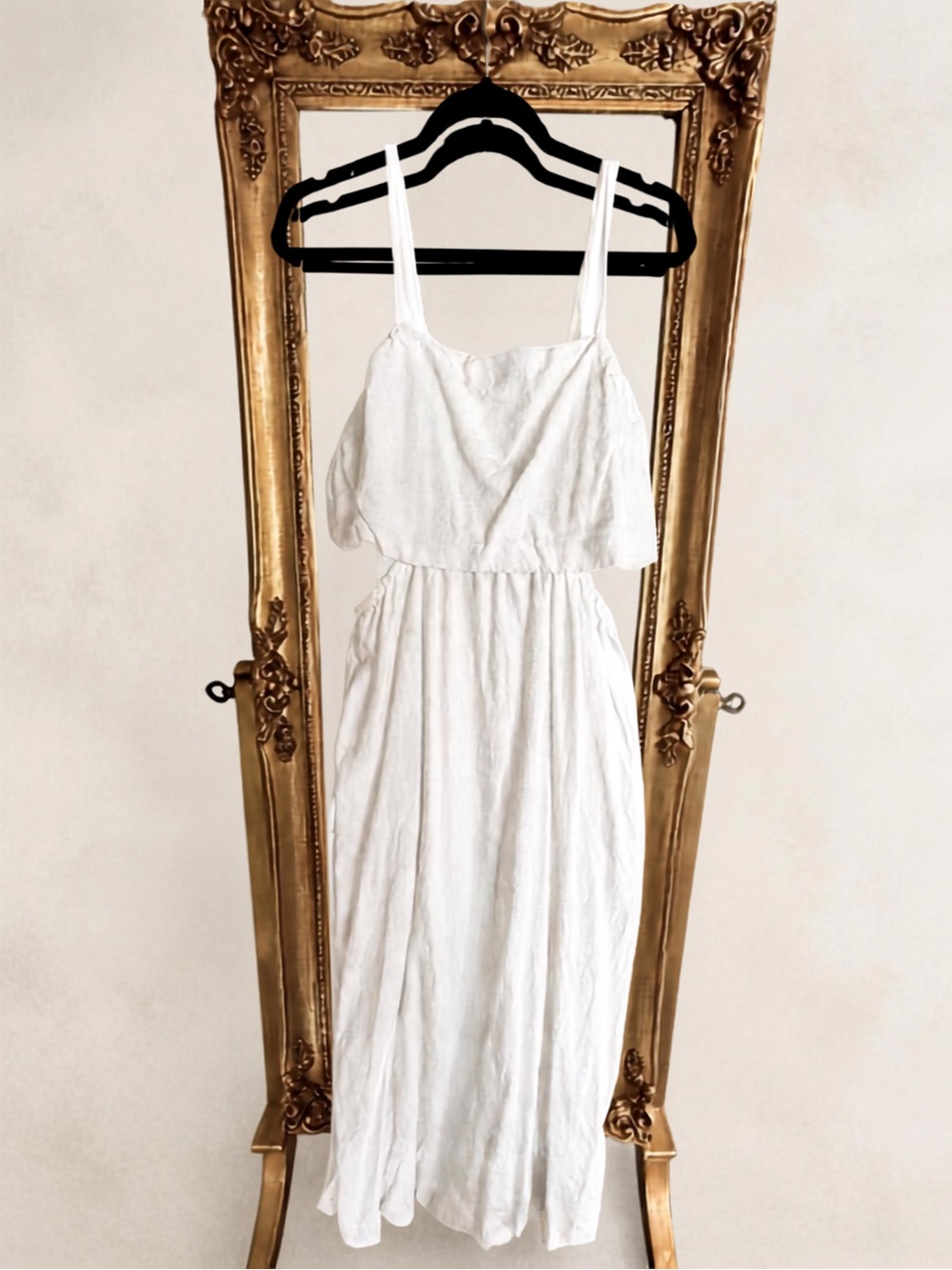 A New Day Women's White Linen Maxi Dress with Spaghetti Straps